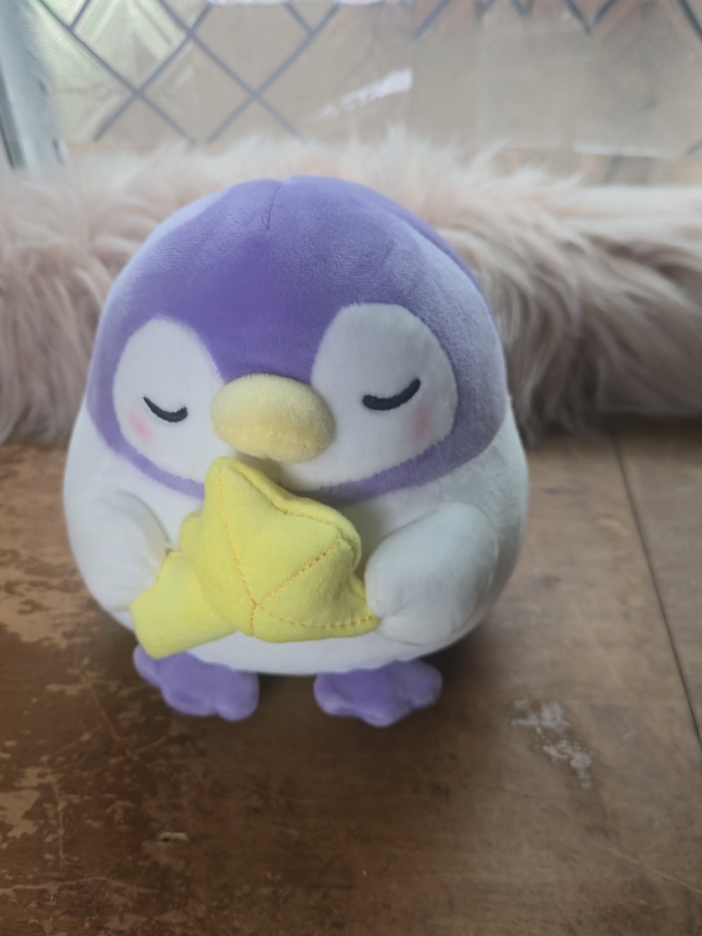 Takashoji Purple Penguin Wishing Star plush 8 inch tall.